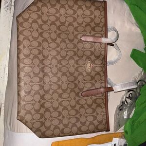 Coach Brown and Tan Signature Tote